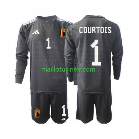 Maillot de Foot Belgique Courtois 1 Extérieur Gardien 2022 Manches Longues - Enfant